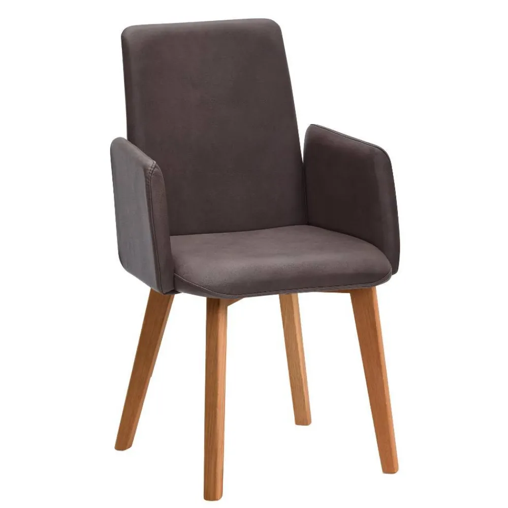 Wohnen Armlehnstuhl in Dunkelbraun und Wildeiche - Sagavi