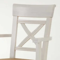 Wohnen Landhausmöbel|Küchenstühle*Armlehnstuhl Lugon aus Massivholz Kiefer (2er Set)