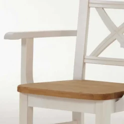 Wohnen Landhausmöbel|Küchenstühle*Armlehnstuhl Lugon aus Massivholz Kiefer (2er Set)