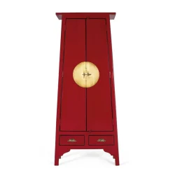 Wohnen Asia Design Schrank in Rot Massivholz - Iscian