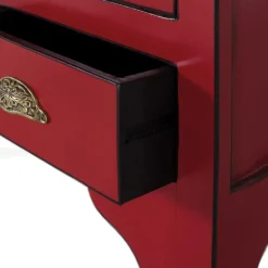 Wohnen Asia Design Schrank in Rot Massivholz - Iscian