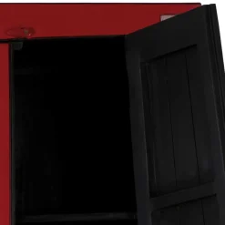 Wohnen Asia Design Schrank in Rot Massivholz - Iscian