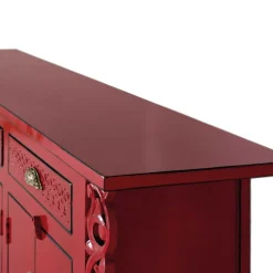 Wohnen Sideboards & Kommoden|Sideboards & Kommoden*Asia Design Sideboard aus Massivholz in Rot - Iscian