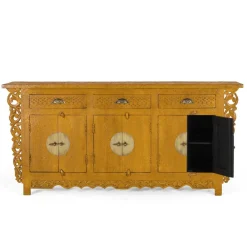 Wohnen Asia Style Sideboard in Ocker Gelb - Nelu