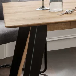 Wohnen Massivholzmöbel|Küchentische*Asteiche Esstisch mit Schweizer Kante - Clenza