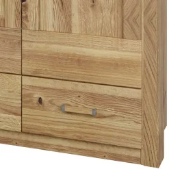 Wohnen Asteiche Schlafzimmerschrank mit Spiegel - 5-türig - Zamron