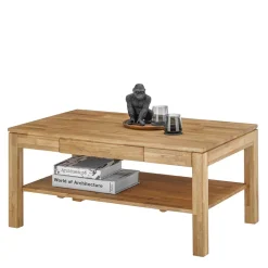 Wohnen Asteiche Sofatisch mit Schublade und Ablage - Hoxtona