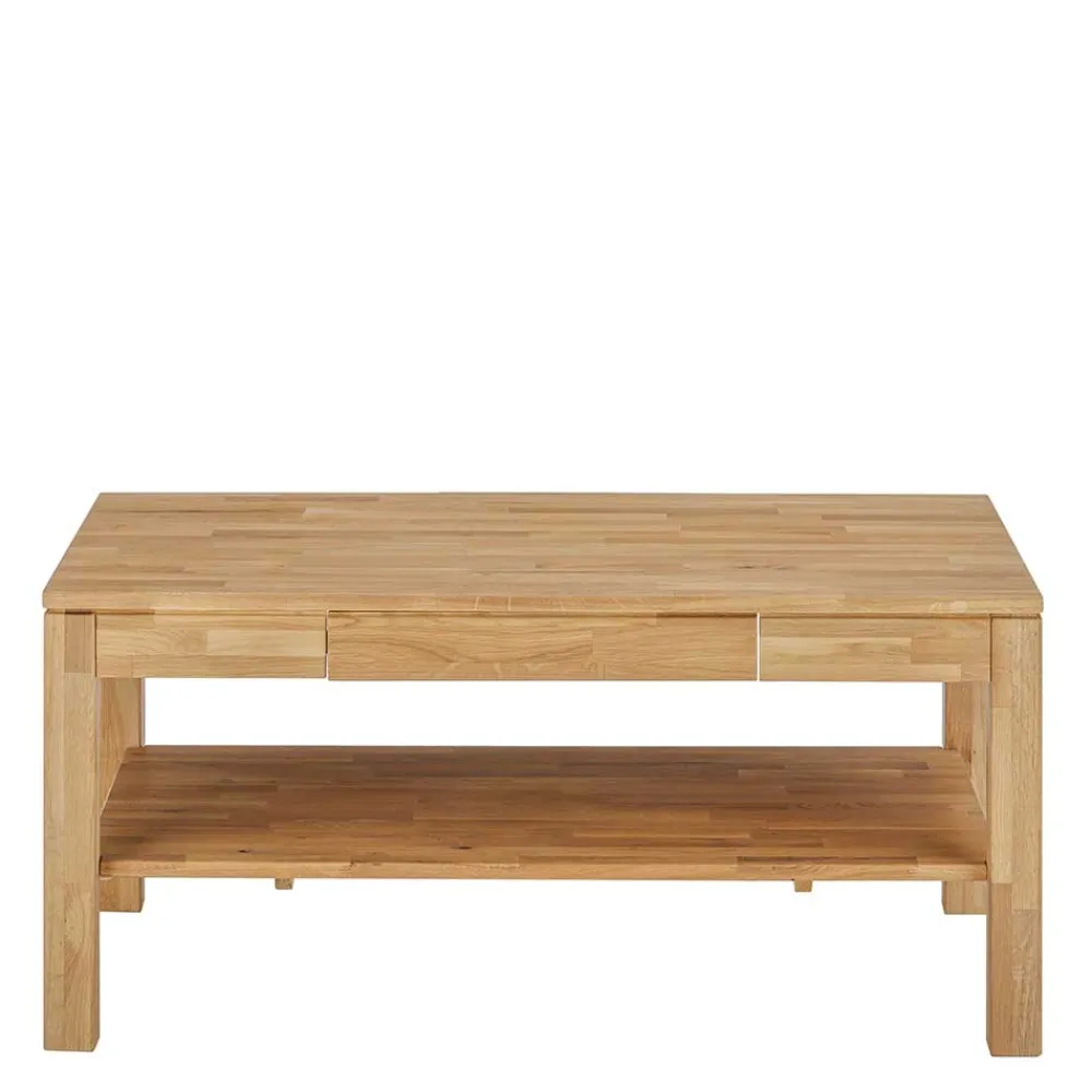 Wohnen Asteiche Sofatisch mit Schublade und Ablage - Hoxtona