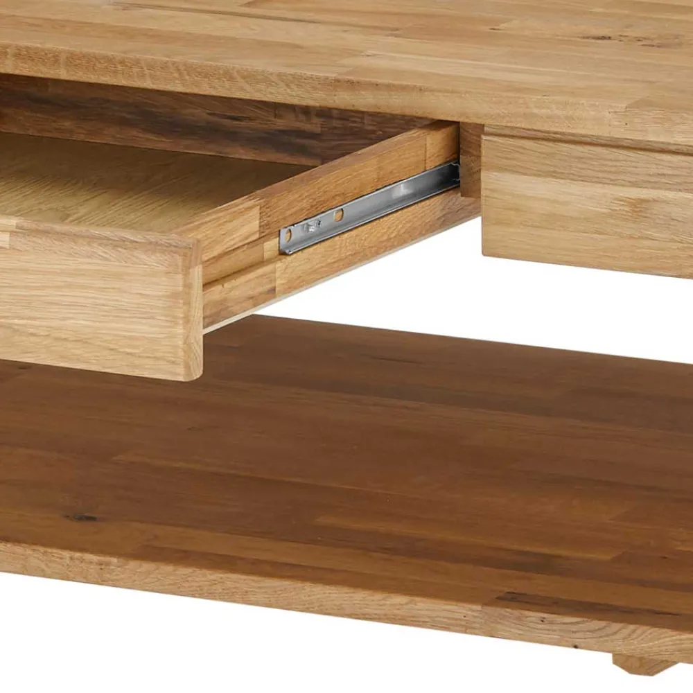 Wohnen Asteiche Sofatisch mit Schublade und Ablage - Hoxtona