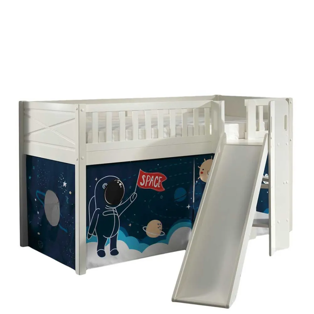 Kinder Wohnen Astronaut Rutschbett in Weiß - Tyago