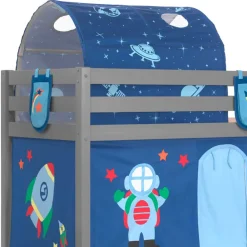 Kinder Wohnen Astronaut Weltraum Hochbett in Grau - Fiorentina