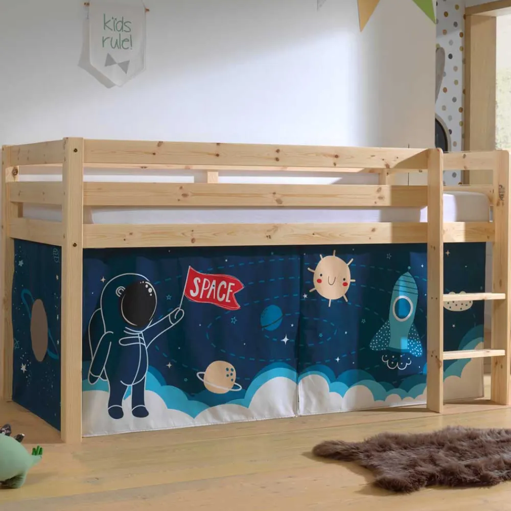 Kinder Wohnen Astronaut Weltraum Hochbett in Natur - Tiniant