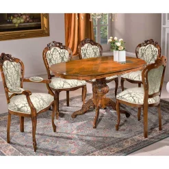 Wohnen Barock Möbel*Aufwändig gestalteter Esszimmerstuhl im Barockstil - Ursanna