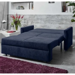 Wohnen Schlafsofas*Ausklappbare Bettcouch in Blau Stoff - Jeen