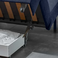 Wohnen Schlafsofas*Ausklappbare Bettcouch in Blau Stoff - Jeen