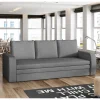 Wohnen Schlafsofas*Ausklappbares Sofa in Grau Samt - Lodeves