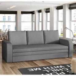 Wohnen Schlafsofas*Ausklappbares Sofa in Grau Samt - Lodeves