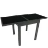 Wohnen Metall-Gartenmöbel*Ausziehbarer Balkontisch aus Schwarzglas - Gianmario