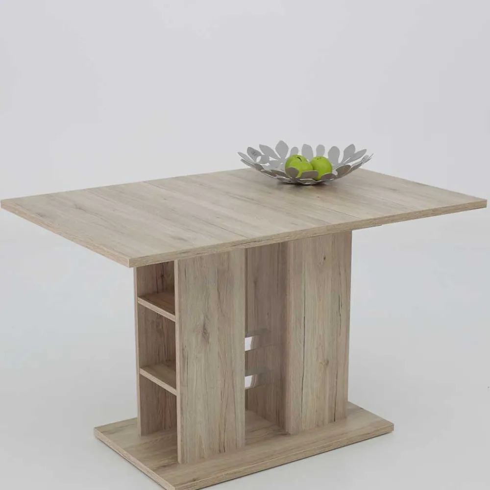 Wohnen Esszimmertische|Tische*Ausziehbarer Esstisch mit Säulengestell Regal - Casbella