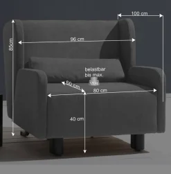Wohnen Ausziehbarer Ohrensessel mit Bettfunktion - Actina