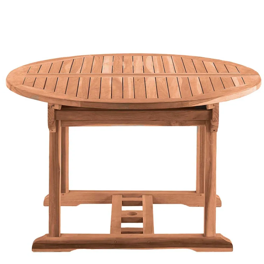 Wohnen Teakholz-Gartenmöbel*Ausziehbarer Teakholz Gartentisch rund oval - Klahuma