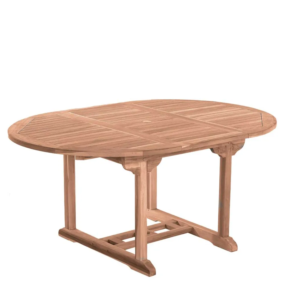 Wohnen Teakholz-Gartenmöbel*Ausziehbarer Teakholz Gartentisch rund oval - Klahuma