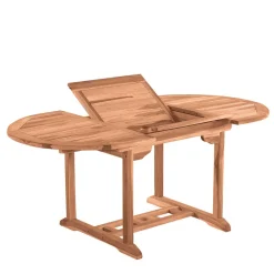 Wohnen Teakholz-Gartenmöbel*Ausziehbarer Teakholz Gartentisch rund oval - Klahuma