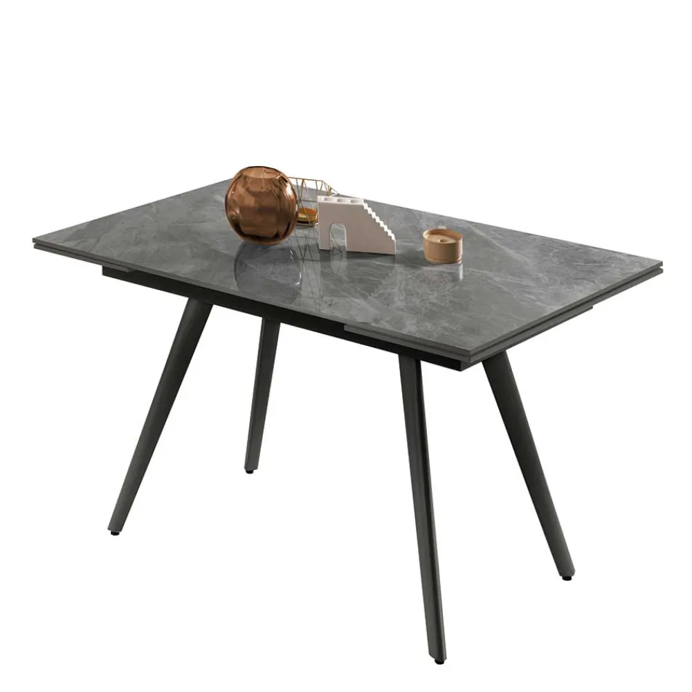 Wohnen Esszimmertische*Ausziehbarer Tisch in Hellgrau Marmoroptik - Beluah