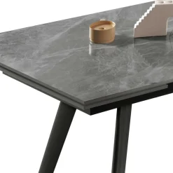 Wohnen Esszimmertische*Ausziehbarer Tisch in Hellgrau Marmoroptik - Beluah