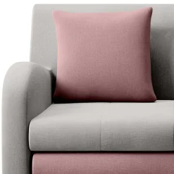 Wohnen Schlafsofas*Ausziehcouch in Hellgrau und Rosenholz - Kedany