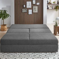 Wohnen Schlafsofas*Ausziehsofa in Anthrazit Stoffbezug - Gilverny