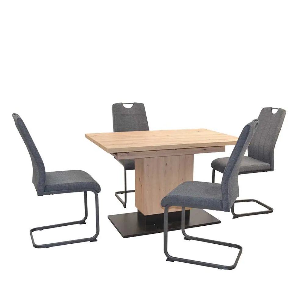 Wohnen Ausziehtisch & Freischwinger Set - Glade (fünfteilig)