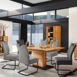 Wohnen Ausziehtisch & Freischwinger Kombi - Flacona (siebenteilig)