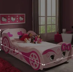Wohnen Kinderbetten|Kindermöbel*Autobett Valentine in Pink