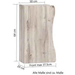 Wohnen Badschränke|Schränke*Bad Hängeschrank in Baumkante Wildeiche Optik - Breznia