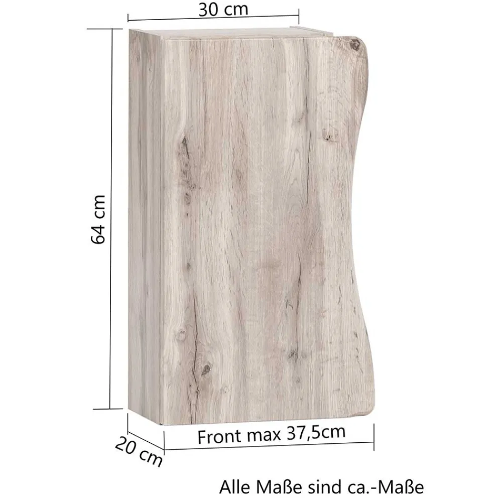 Wohnen Badschränke|Schränke*Bad Hängeschrank in Baumkante Wildeiche Optik - Breznia