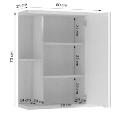 Wohnen Bad-Spiegelschränke*Bad Hängeschrank mit Spiegeltür - Asutria