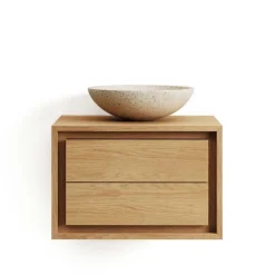 Wohnen Waschtisch|Waschbeckenunterschränke*Bad Hänge-Waschtisch aus Massivholz Teak - Reddnas