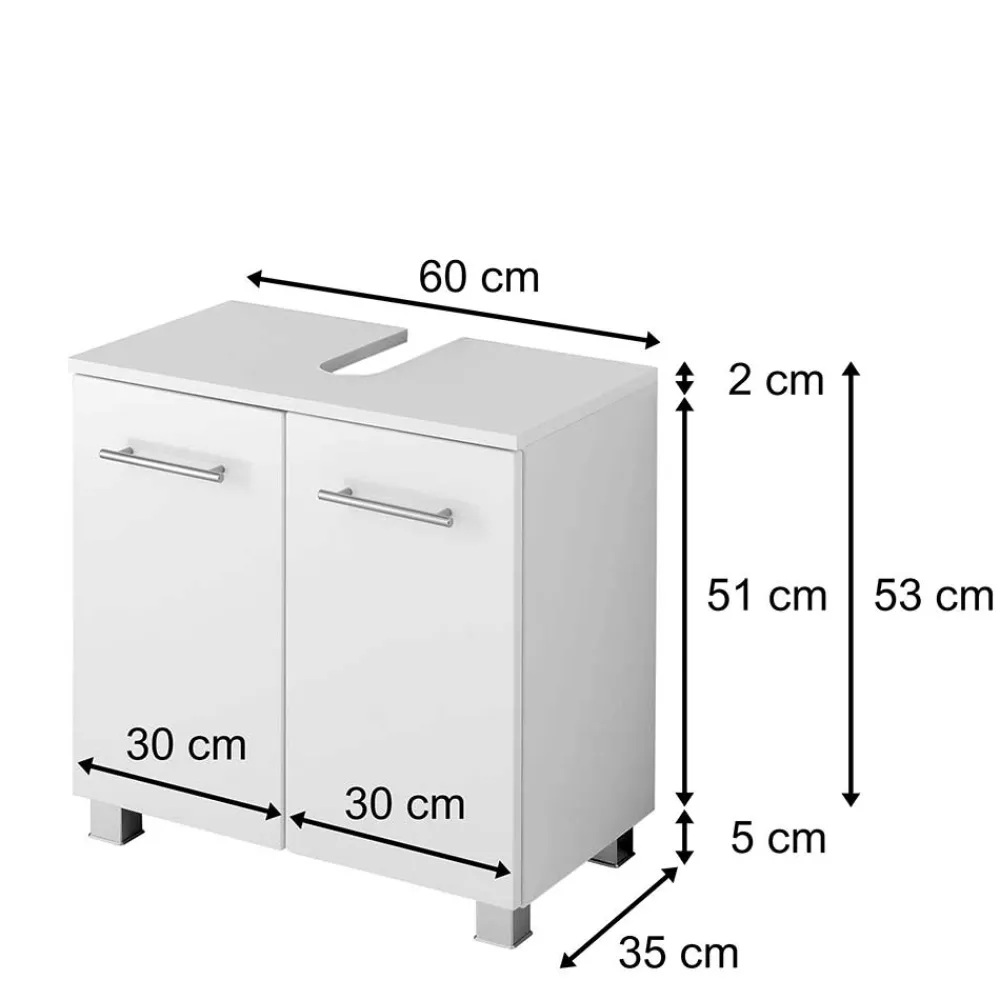 Wohnen Waschtisch|Waschbeckenunterschränke*Bad Hochglanz Unterschrank für Waschbecken - Vohdan I