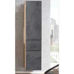 Wohnen Bad Hochschrank in Beton & Holz Dekor - Mia