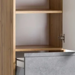 Wohnen Bad Hochschrank in Beton & Holz Dekor - Mia