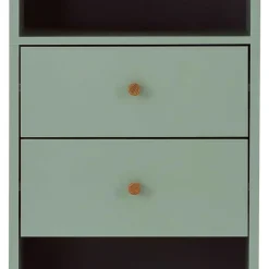 Wohnen Skandinavische Möbel|Badschränke*Bad Hochschrank in Graugrün & Eiche - Vereny