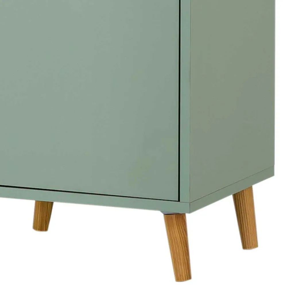 Wohnen Skandinavische Möbel|Badschränke*Bad Hochschrank in Graugrün & Eiche - Vereny