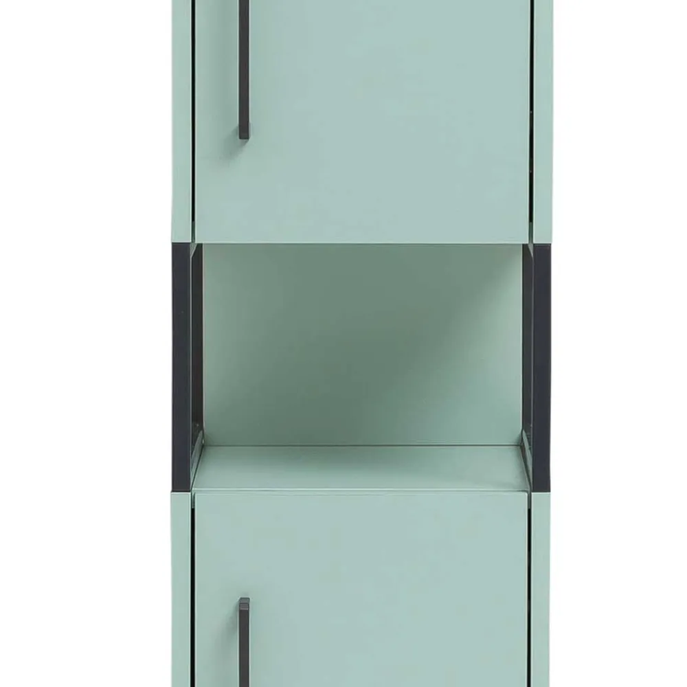 Wohnen Graue Möbel|Badschränke*Bad Hochschrank in Mint Grün & Anthrazit - Esdrus