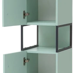 Wohnen Graue Möbel|Badschränke*Bad Hochschrank in Mint Grün & Anthrazit - Esdrus
