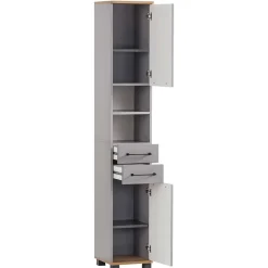 Wohnen Bad Hochschrank in Platingrau - Benja