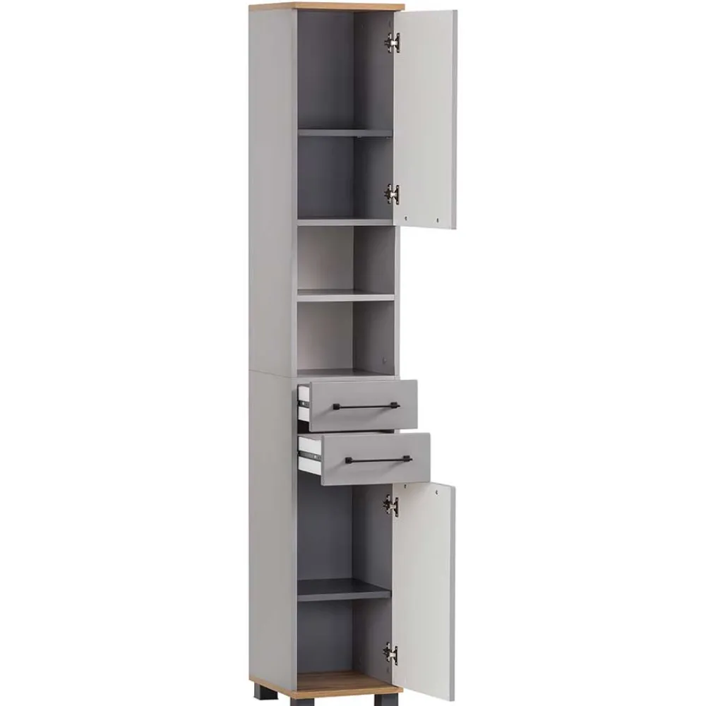 Wohnen Bad Hochschrank in Platingrau - Benja