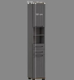 Wohnen Bad Hochschrank in Platingrau - Benja