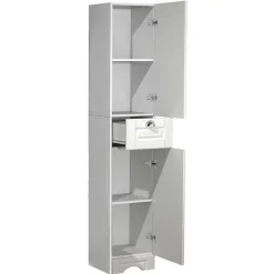 Wohnen Bad Hochschrank in Weiß - 35x180x32 cm - Akira