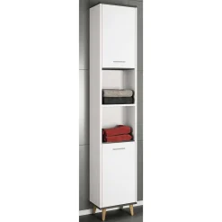 Wohnen Badschränke*Bad Hochschrank in Weiß und Anthrazit - Rondja